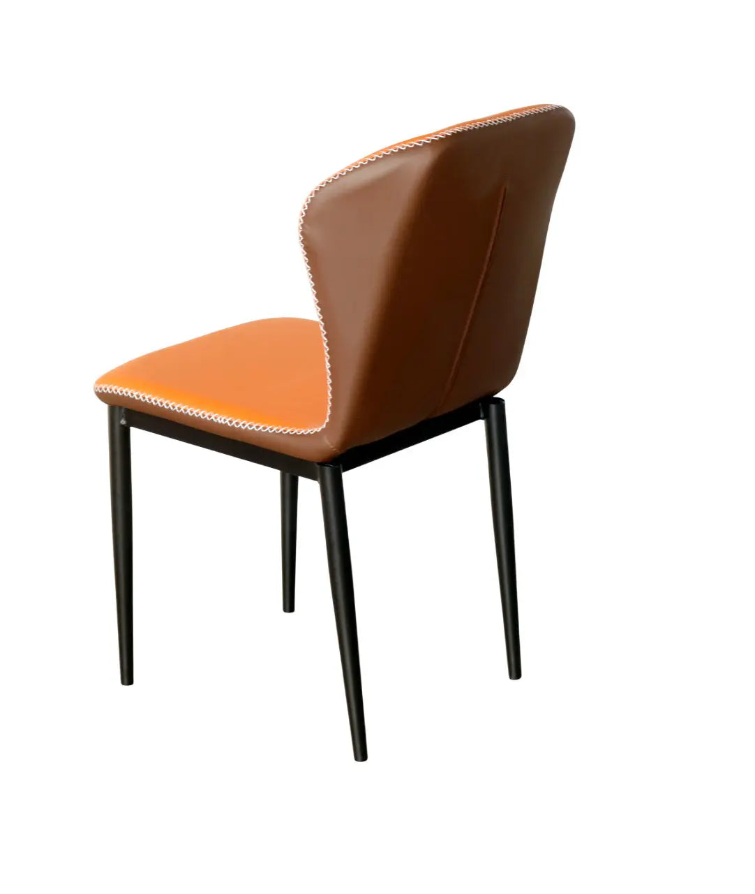 Orange Dining Chair with Iron Frame | Modern Accent Chair FURNIZA