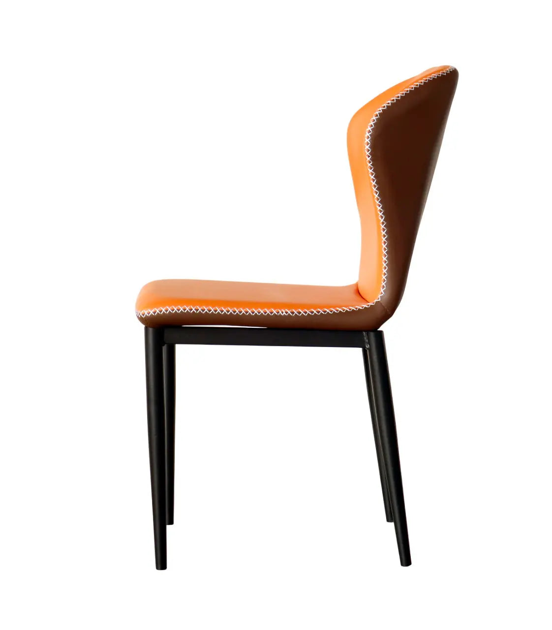 Orange Dining Chair with Iron Frame | Modern Accent Chair FURNIZA
