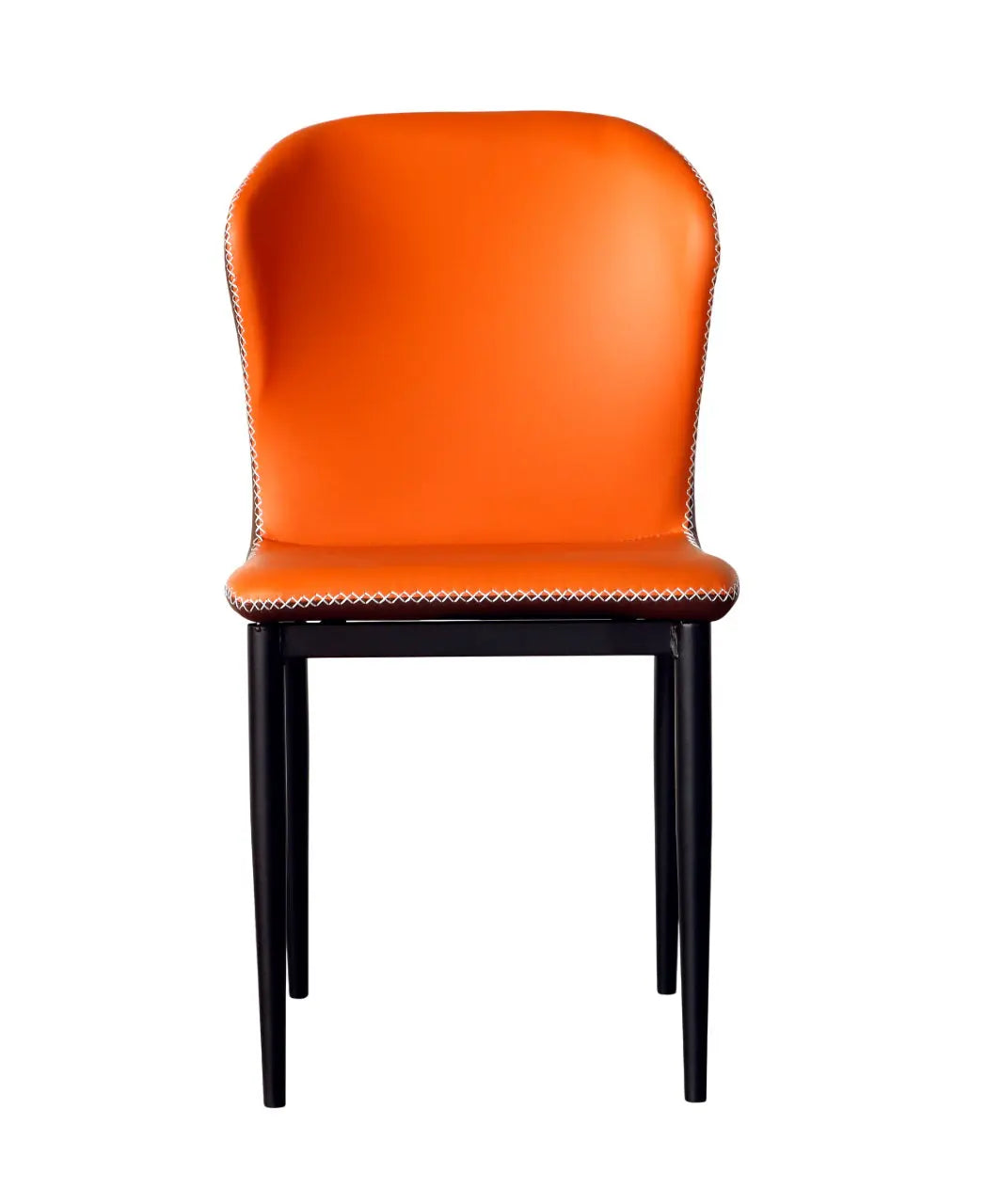 Orange Dining Chair with Iron Frame | Modern Accent Chair FURNIZA