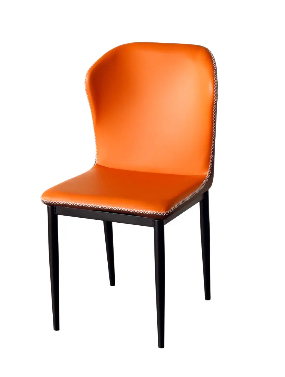 Orange Dining Chair with Iron Frame | Modern Accent Chair FURNIZA