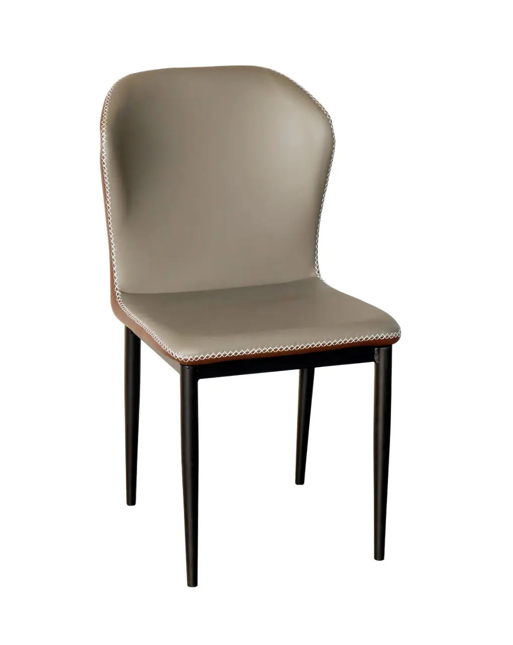 Grey Dining Chair with Iron Frame – Modern Upholstered Seat FURNIZA