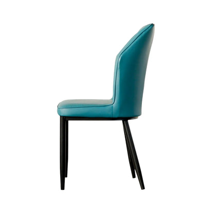Modern Blue Dining Chair – Iron Frame Accent Chair FURNIZA