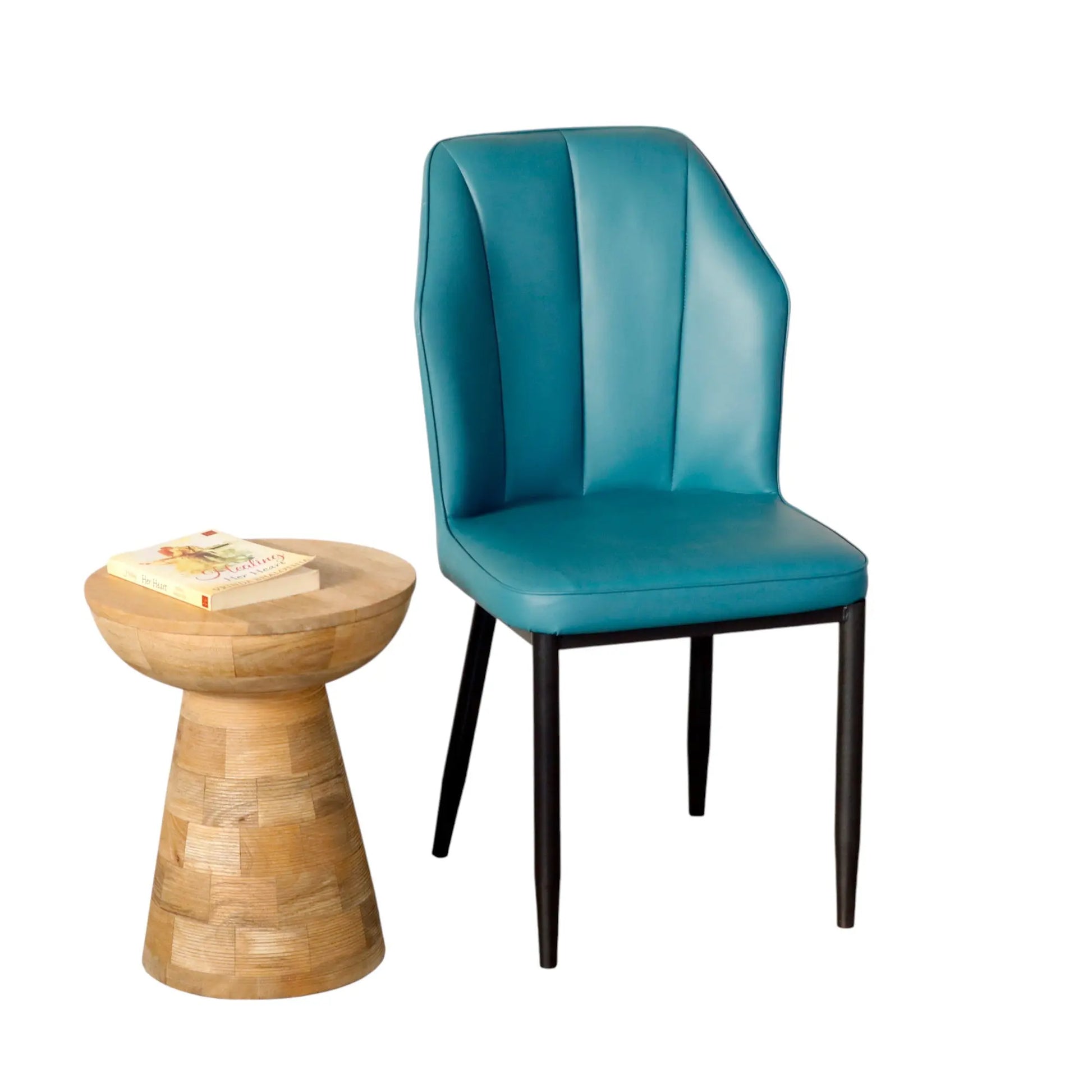 Modern Blue Dining Chair – Iron Frame Accent Chair FURNIZA