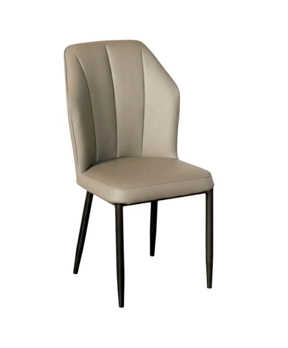 Modern Dark Grey Dining Chair – Iron Frame Accent Chair FURNIZA