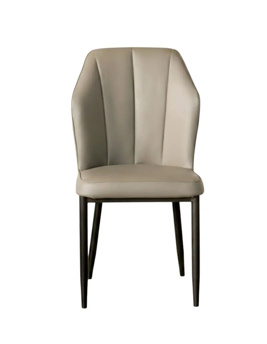 Modern Dark Grey Dining Chair – Iron Frame Accent Chair FURNIZA