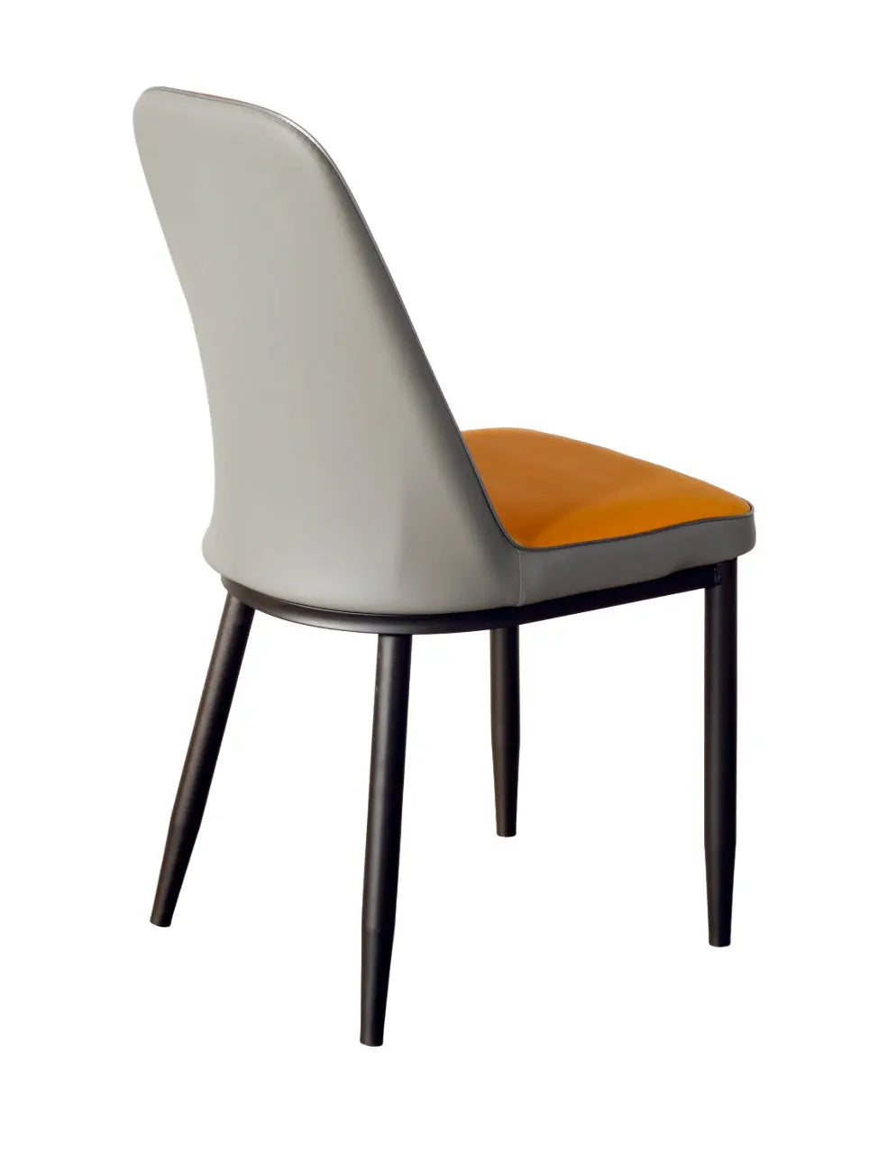 Modern Iron Base Upholstered Chair – Yellow FURNIZA