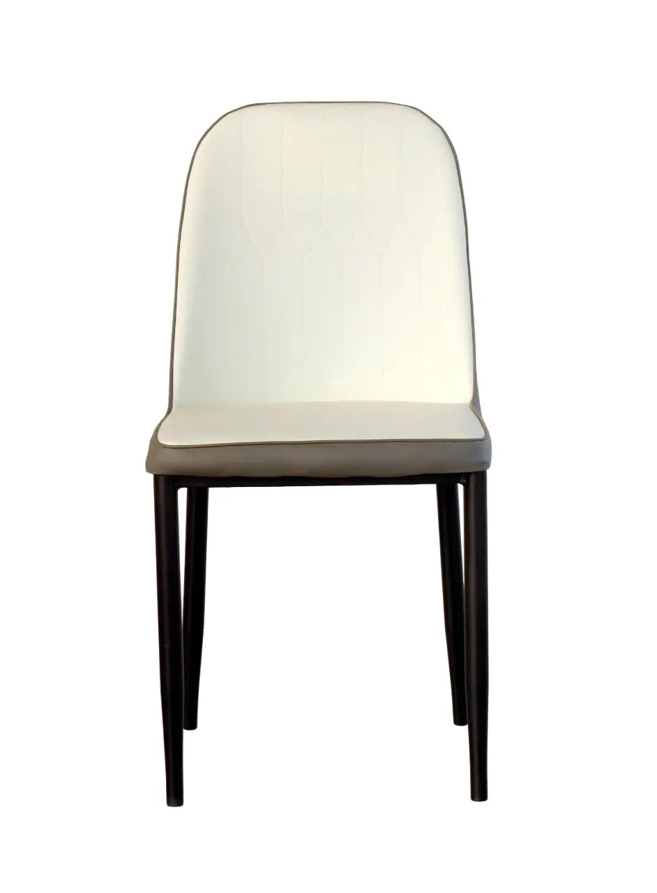 Modern Iron Base Upholstered Chair – White FURNIZA