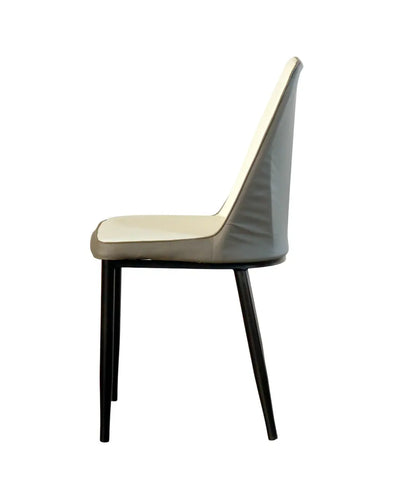 Modern Iron Base Upholstered Chair – White FURNIZA