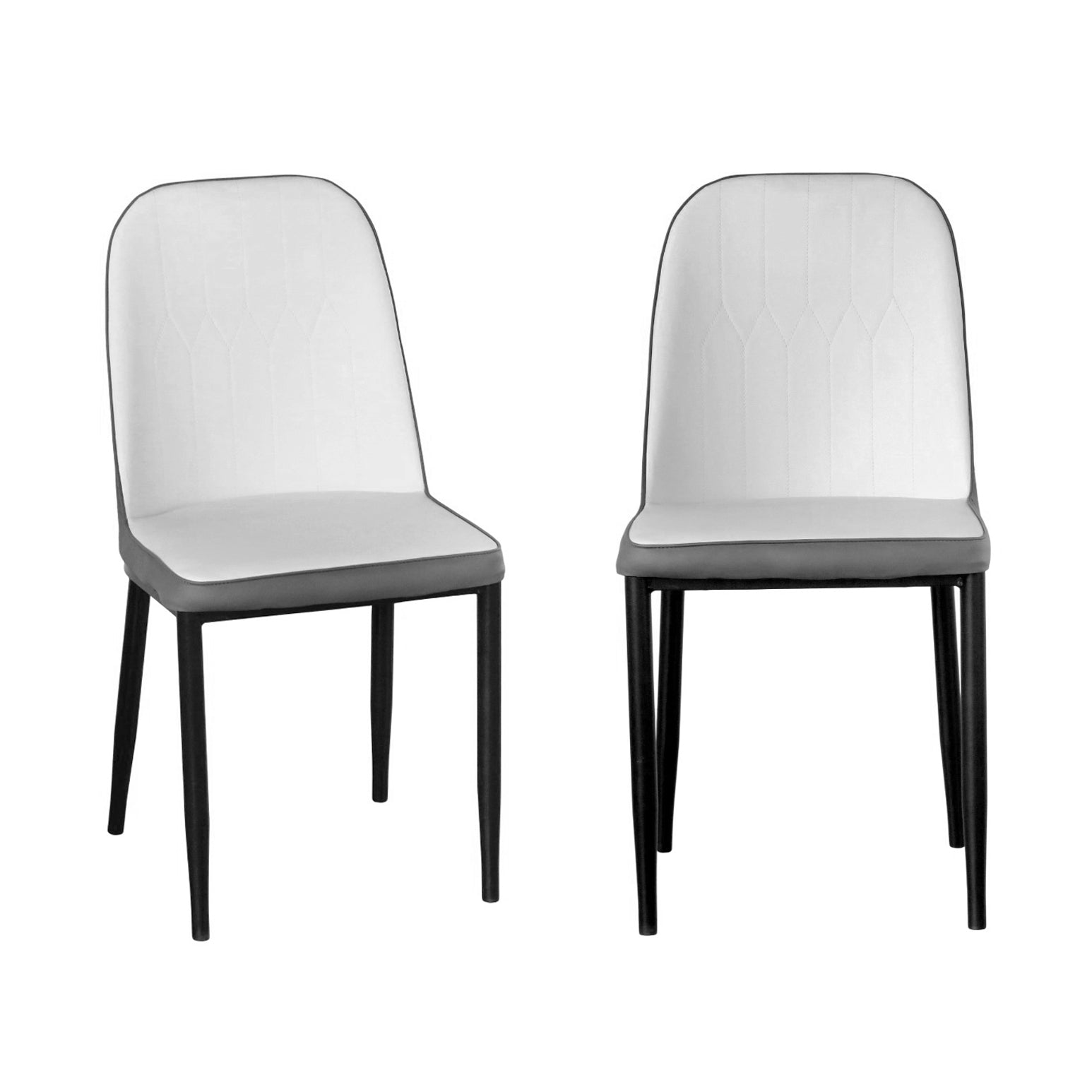Modern Iron Base Upholstered Chair – White ( Set of 2 & 4) FURNIZA