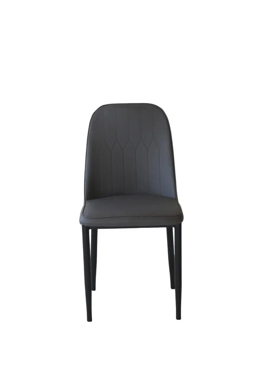 Modern Iron Base Upholstered Chair – Grey Furniza