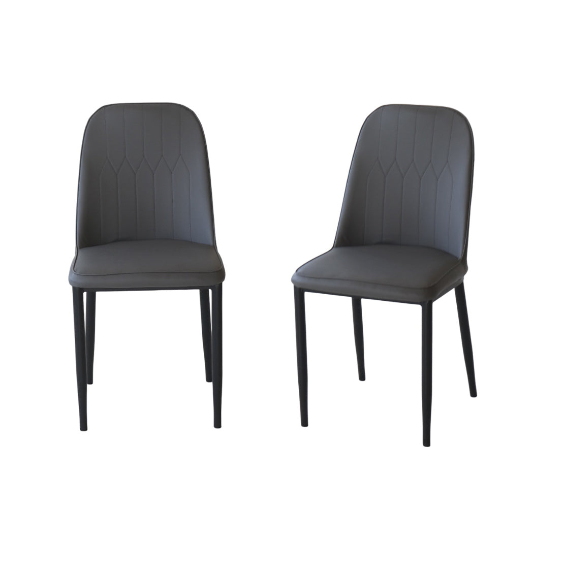 Modern Iron Base Upholstered Chair – Grey (Set of 2 & 4) Furniza