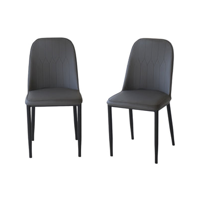 Modern Iron Base Upholstered Chair – Grey (Set of 2 & 4) Furniza