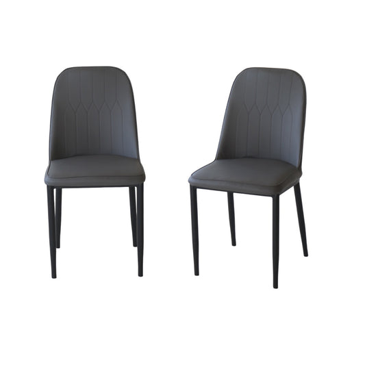 Modern Iron Base Upholstered Chair – Grey (Set of 2 & 4) Furniza