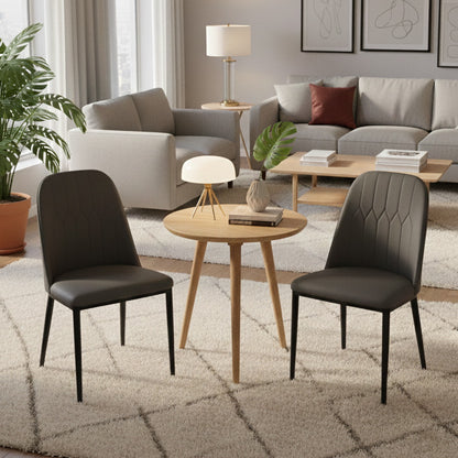 Modern Iron Base Upholstered Chair – Grey (Set of 2 & 4) Furniza