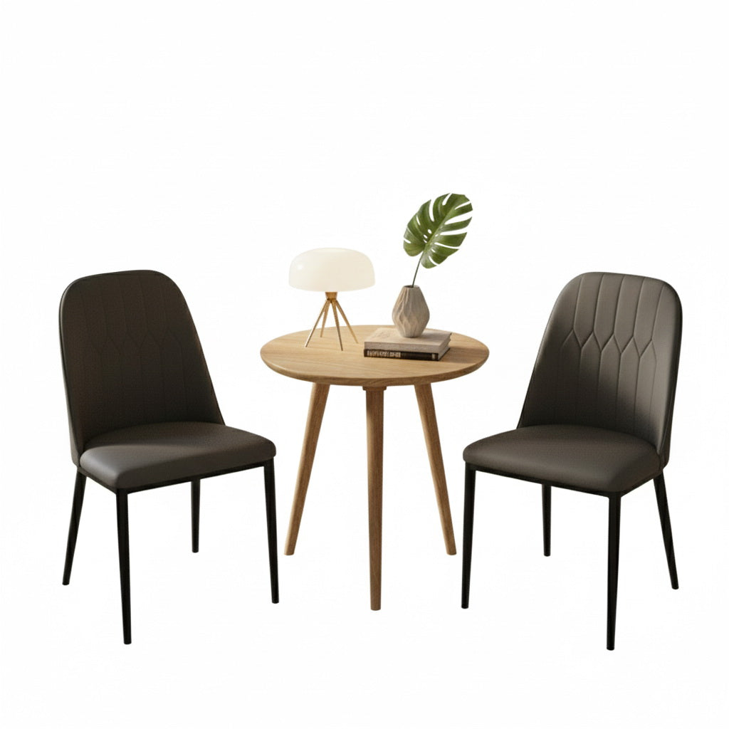 Modern Iron Base Upholstered Chair – Grey (Set of 2 & 4) Furniza