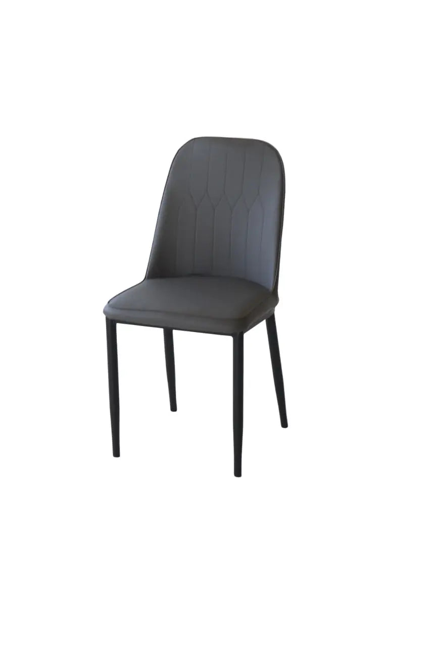 Modern Iron Base Upholstered Chair – Grey Furniza