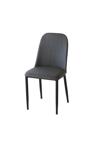 Modern Iron Base Upholstered Chair – Grey Furniza