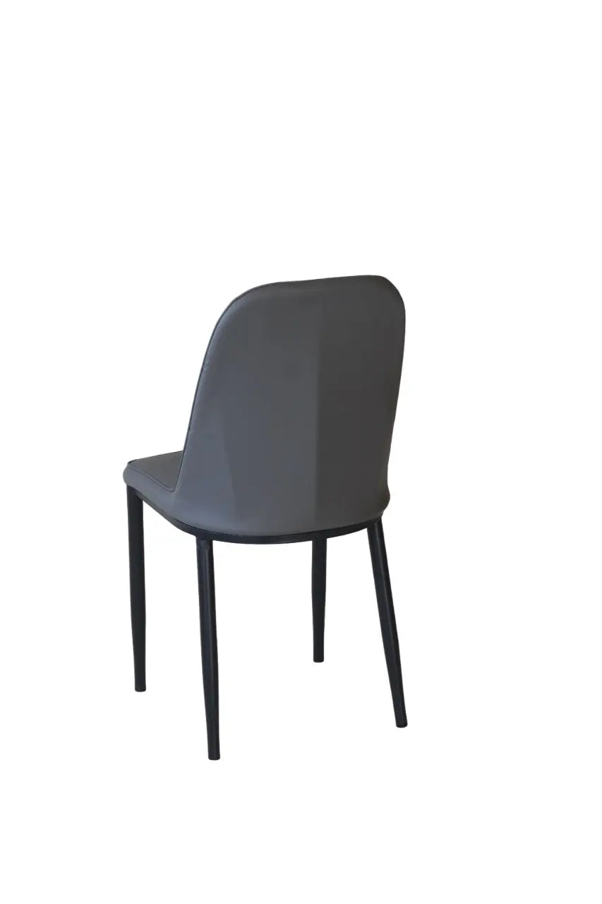 Modern Iron Base Upholstered Chair – Grey Furniza