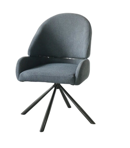 Modern Revolving Upholstered Chair with Iron Base – Beige FURNIZA