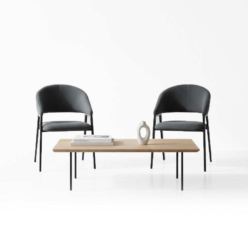 Modern Upholstered Chair with Iron Base – Dark Grey (Set of 2 & 4) FURNIZA