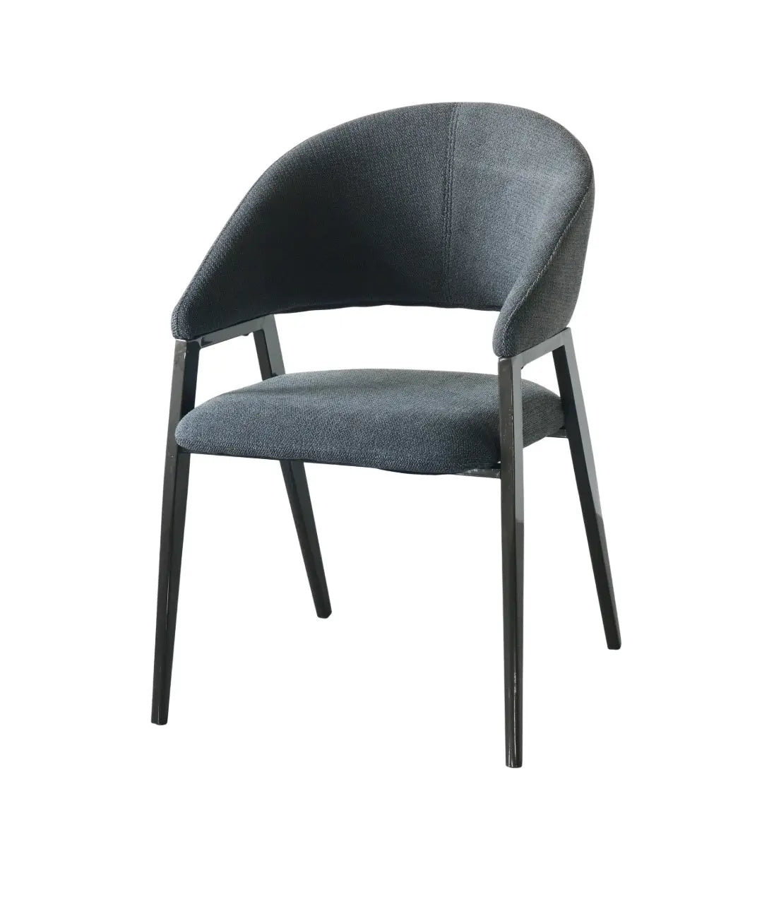 Modern Upholstered Chair with Iron Base – Dark Grey FURNIZA