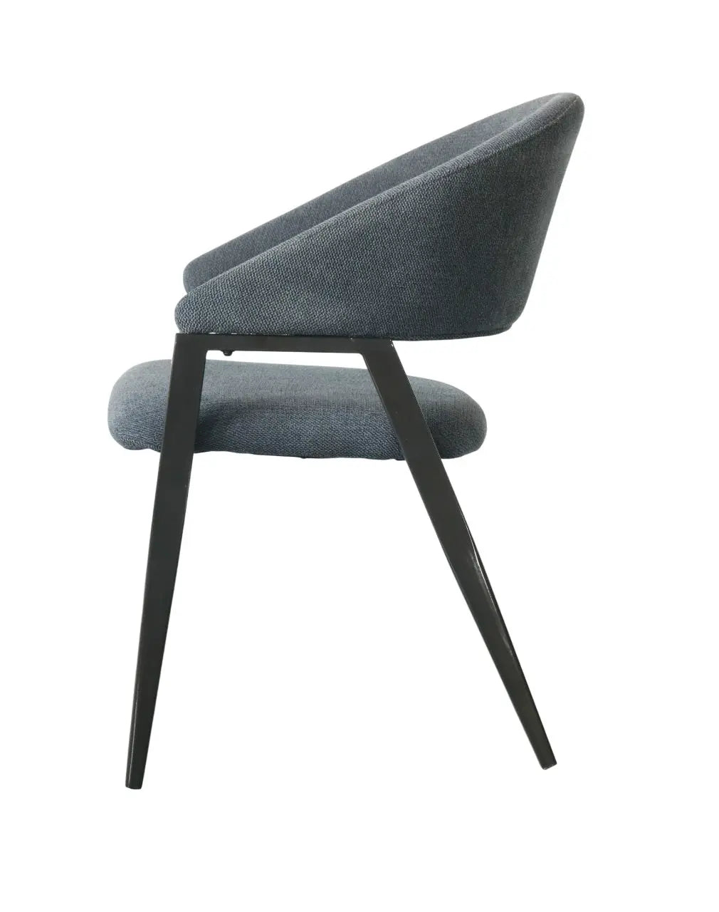 Modern Upholstered Chair with Iron Base – Dark Grey FURNIZA