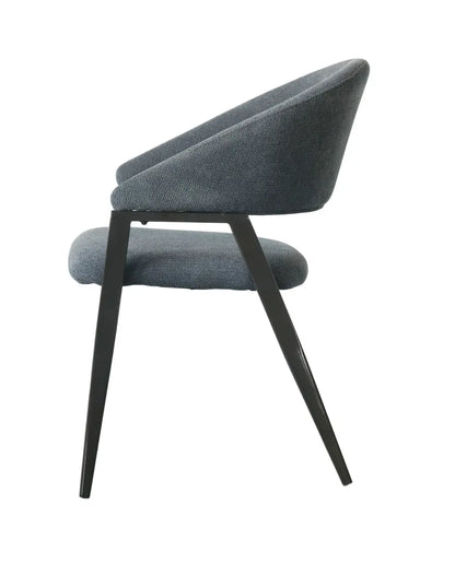 Modern Upholstered Chair with Iron Base – Dark Grey FURNIZA