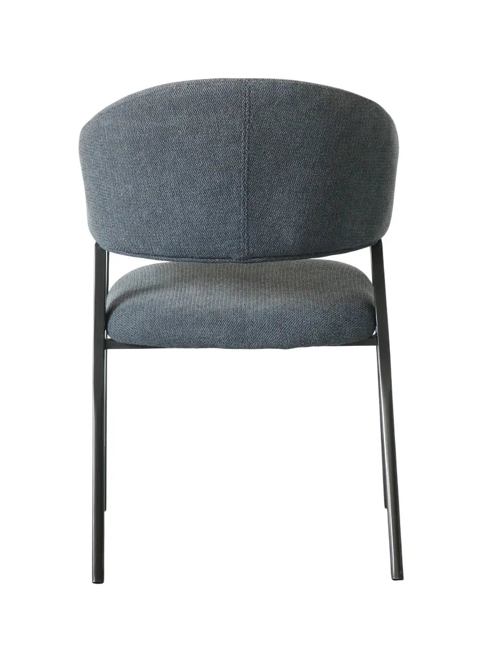 Modern Upholstered Chair with Iron Base – Dark Grey FURNIZA