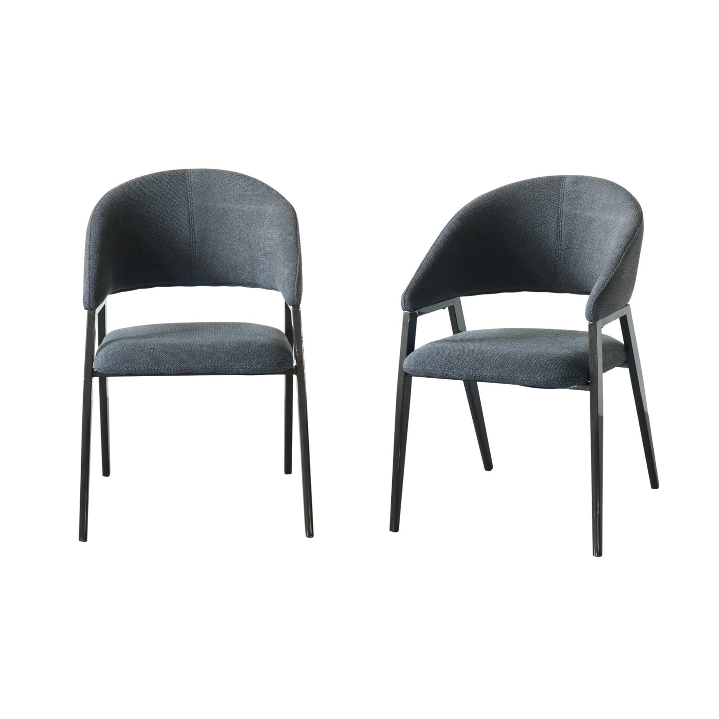 Modern Upholstered Chair with Iron Base – Dark Grey (Set of 2 & 4) FURNIZA