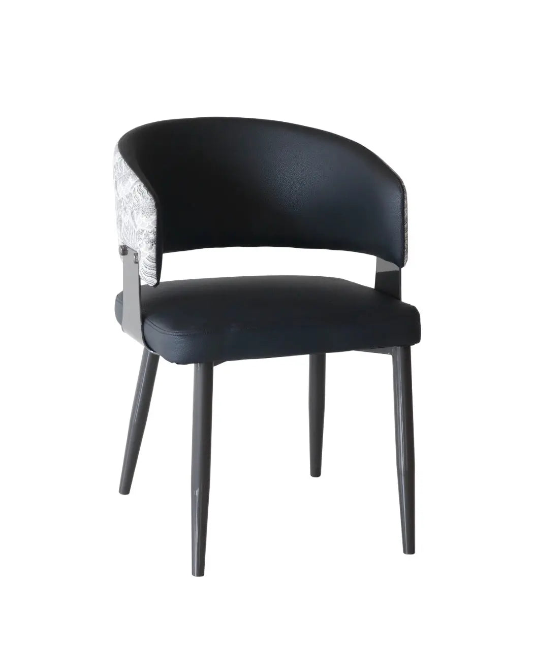 Modern Upholstered Iron Base Chair – Black FURNIZA