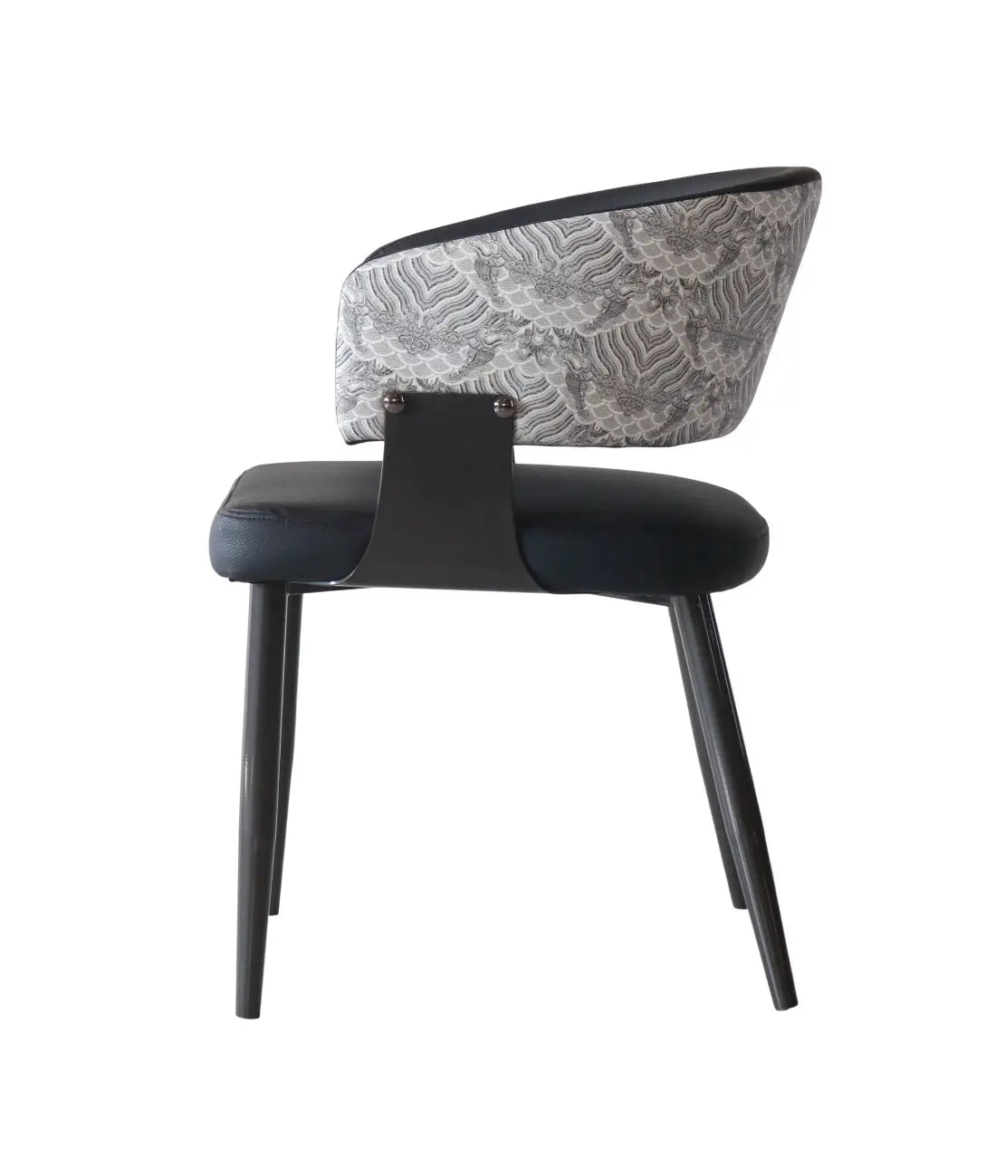Modern Upholstered Iron Base Chair – Black FURNIZA