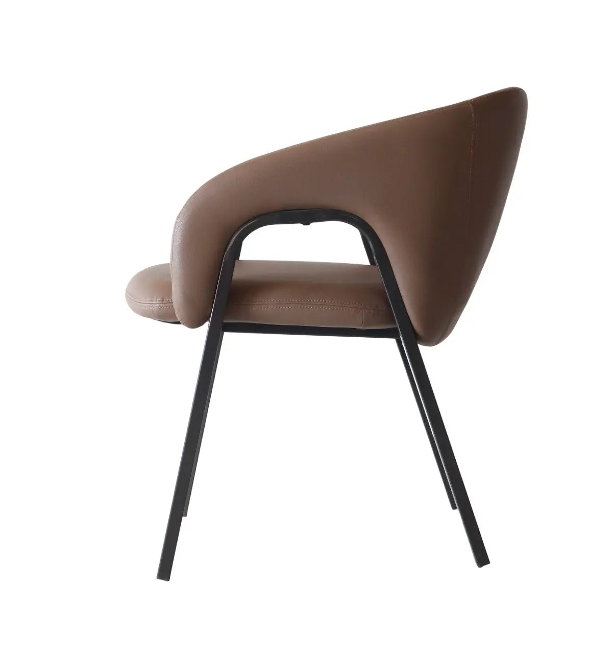 Modern Upholstered Chair with Iron Base – Brown FURNIZA
