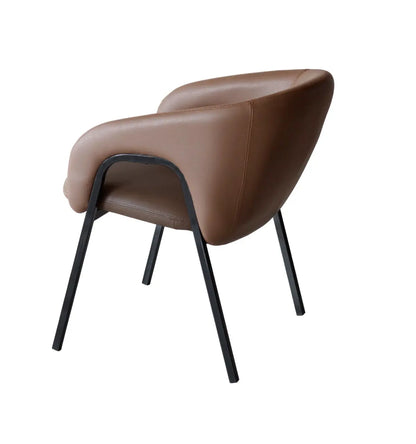 Modern Upholstered Chair with Iron Base – Brown FURNIZA