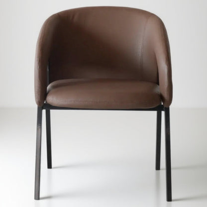 Modern Upholstered Chair with Iron Base – Brown FURNIZA