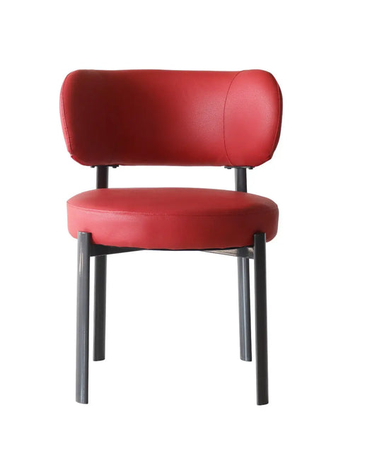 Modern Red Upholstered Chair with Iron Base FURNIZA