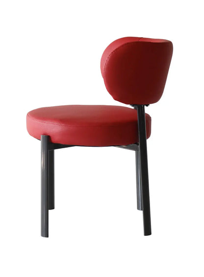 Modern Red Upholstered Chair with Iron Base FURNIZA