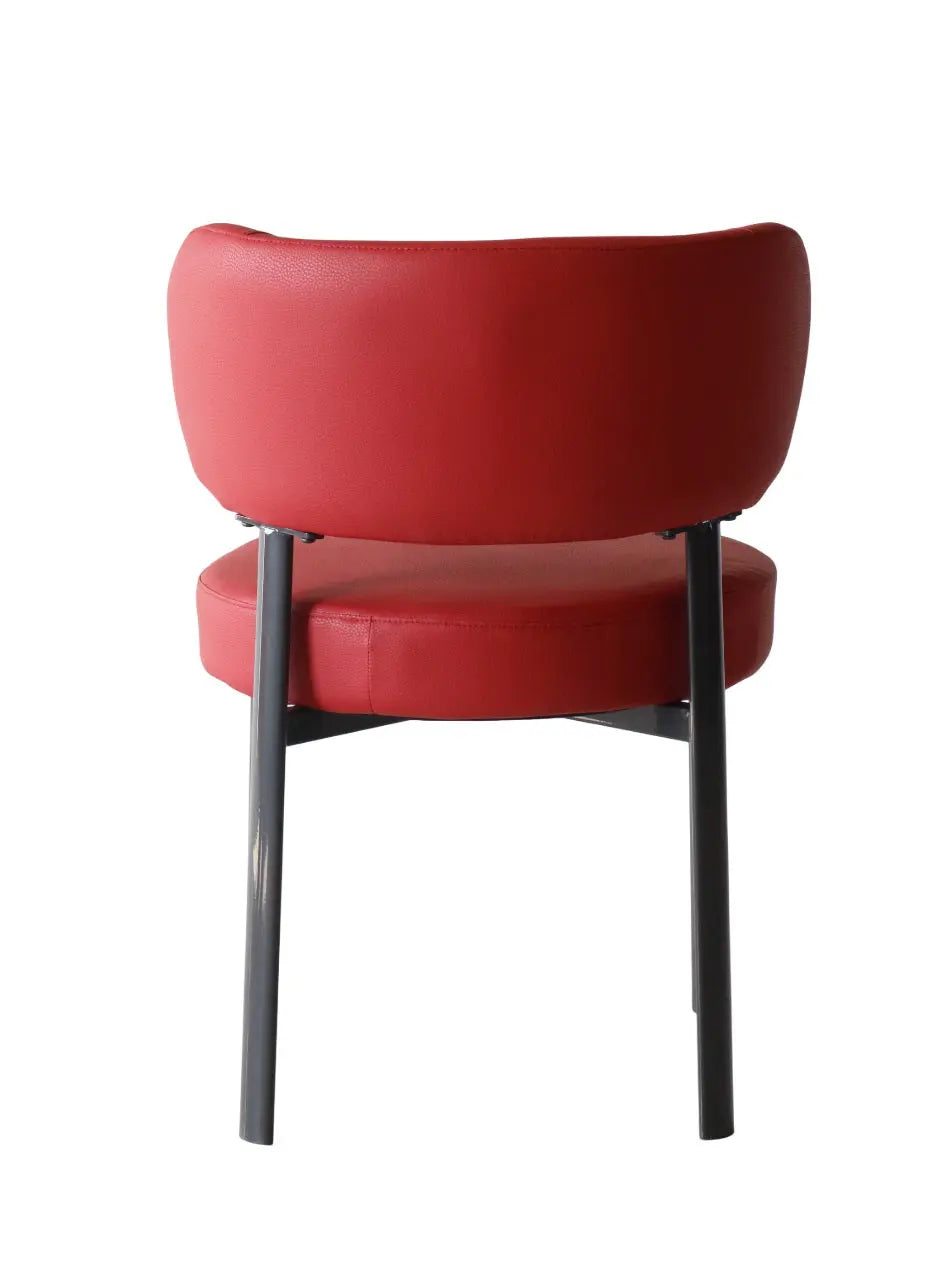 Modern Red Upholstered Chair with Iron Base FURNIZA