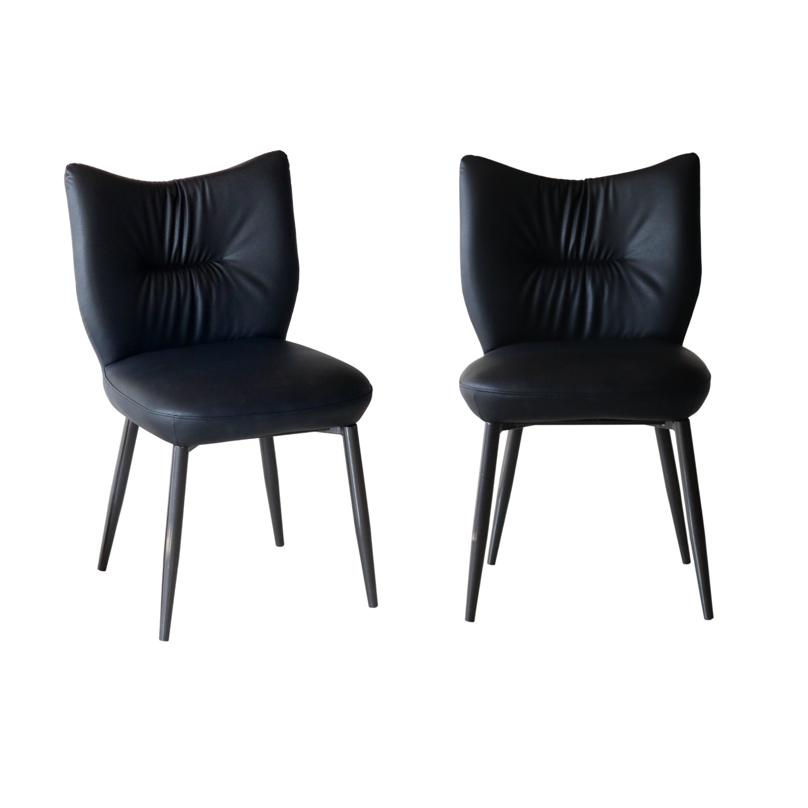 Modern Black Dining Chair – Iron Frame Upholstered Chair (Set of 2 & 4) FURNIZA