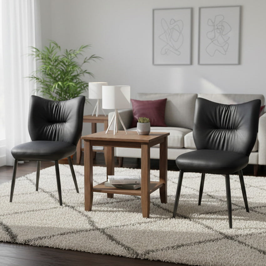 Modern Black Dining Chair – Iron Frame Upholstered Chair (Set of 2 & 4) FURNIZA