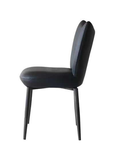 Modern Black Dining Chair – Iron Frame Upholstered Chair FURNIZA
