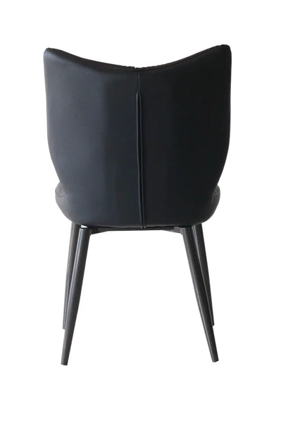 Modern Black Dining Chair – Iron Frame Upholstered Chair FURNIZA