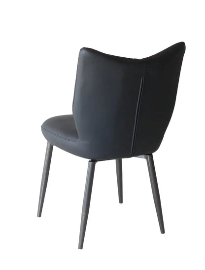 Modern Black Dining Chair – Iron Frame Upholstered Chair FURNIZA