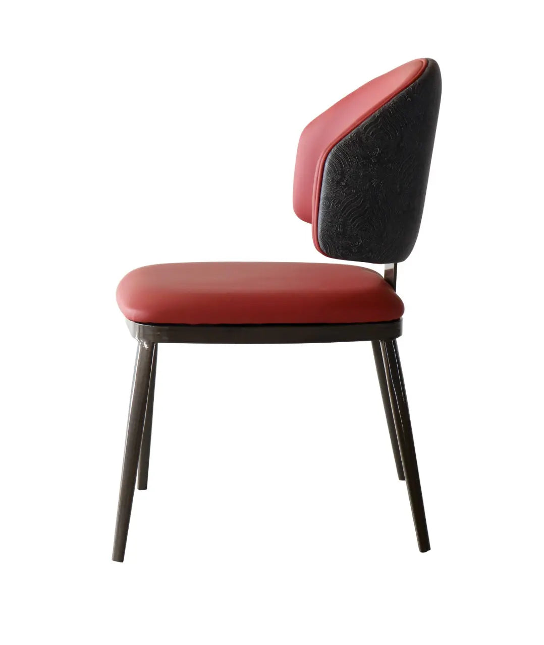 Mahroon Upholstered Dining Chair – Modern Iron Frame FURNIZA