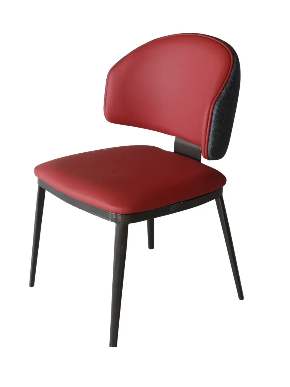 Mahroon Upholstered Dining Chair – Modern Iron Frame FURNIZA