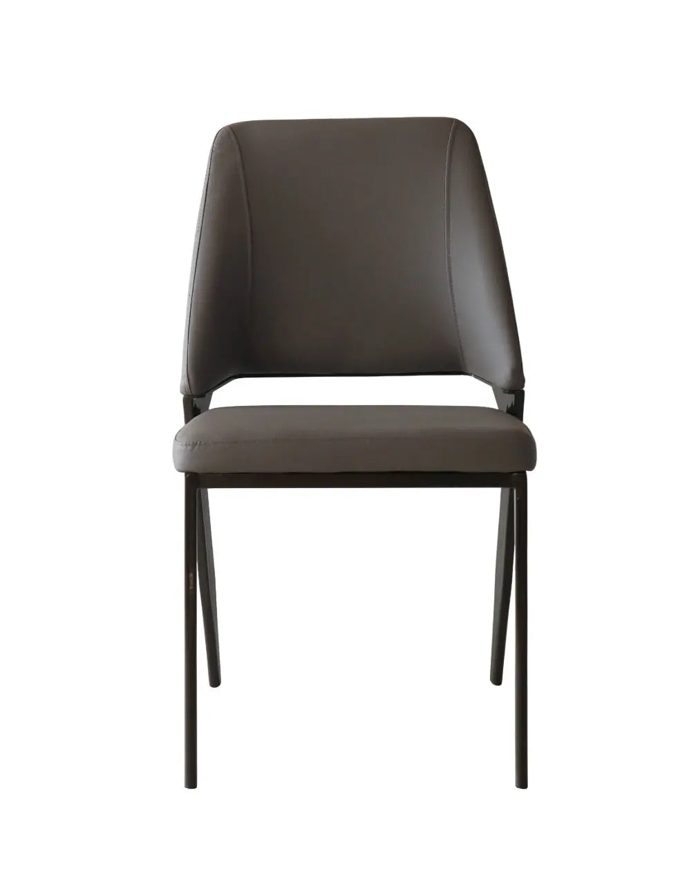 Dark Grey Upholstered Dining Chair – Sleek Iron Frame FURNIZA