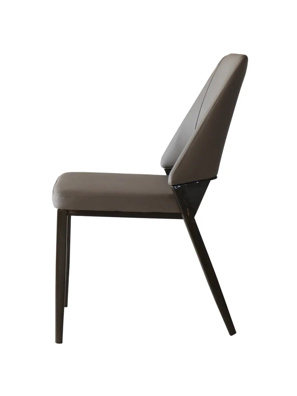 Dark Grey Upholstered Dining Chair – Sleek Iron Frame FURNIZA