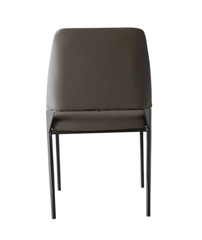 Dark Grey Upholstered Dining Chair – Sleek Iron Frame FURNIZA