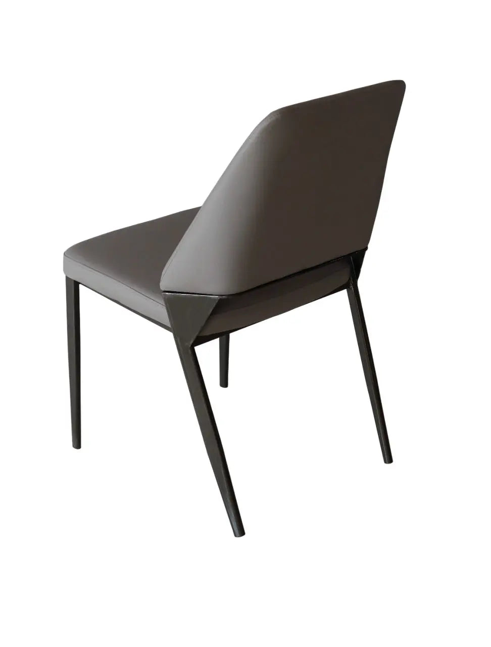 Dark Grey Upholstered Dining Chair – Sleek Iron Frame FURNIZA