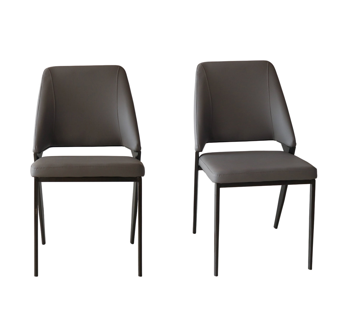 Dark Grey Upholstered Dining Chair – Sleek Iron Frame (Set of 2 & 4) FURNIZA