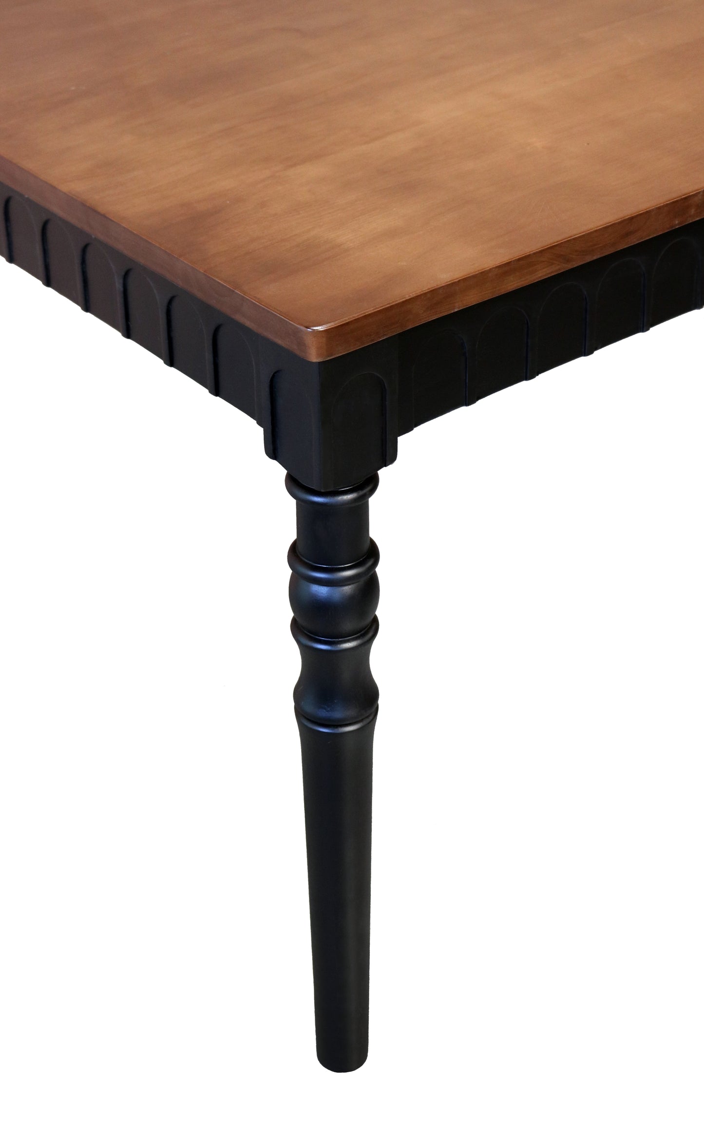 Solid Wood Dining Table with Turned Legs | Classic 4 Seater